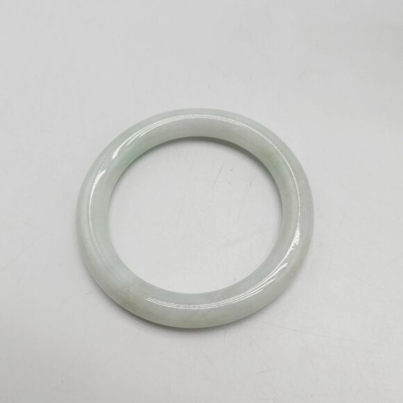 Authentic Pale Green Jade Bangle Bracelet Translucent Natural 57mm - Picture 4 of 7